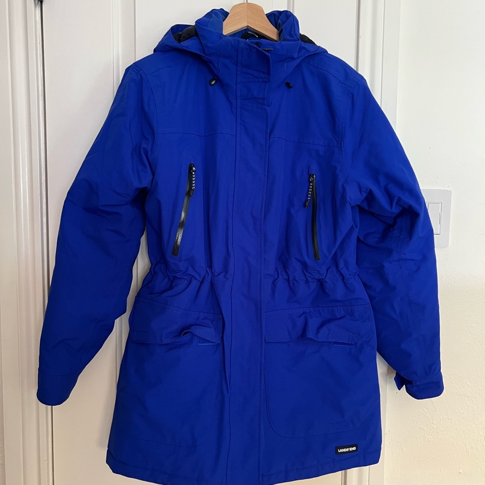 Beautiful Blue Lands End Waterproof Insulated Parka - size M